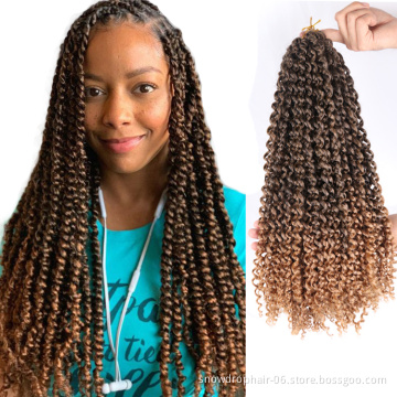 Wholesale 18" 22" 22Inches Pre Twisted Passion Twist Braiding Hair 613 Water Wave Ombre Prelooped Passion Twist Hair